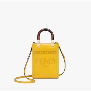FENDI Sunshine Yellow Mini Shopper Tote Bag